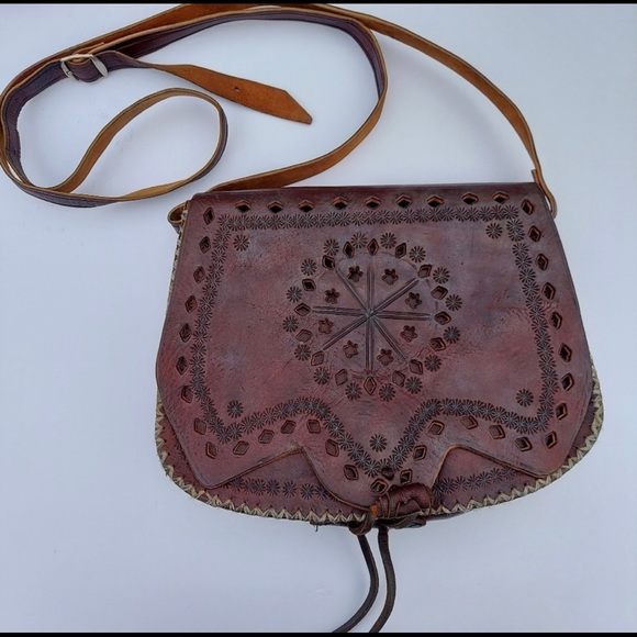 Beautiful hand crafted vintage leather bag - Picture 5 of 6